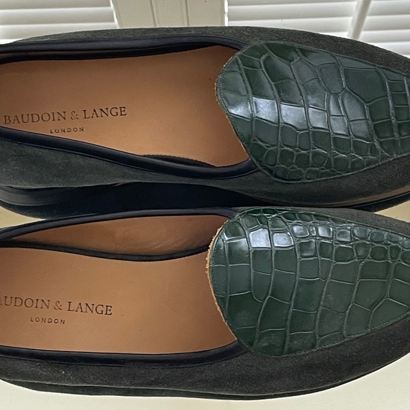 Men\'s Size 11 (US) Baudoin and Lange Crocodile and Suede Shoes Brand New